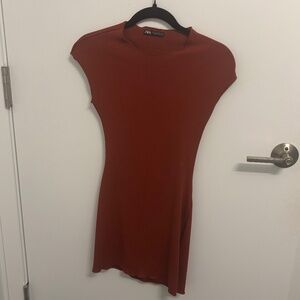 Zara Backless Red Jersey Mini Dress